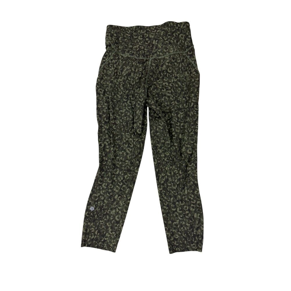 Lululemon Green Camo Ankle Zip Leggings Size 10 - Picture 3 of 7